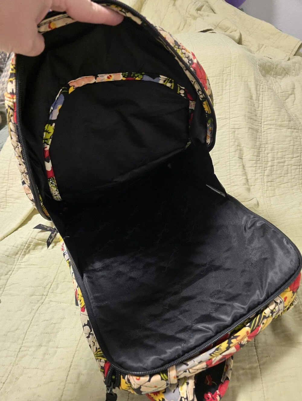 Vera Bradley Black Floral Quilted Backpack Im Poppy Feilds
